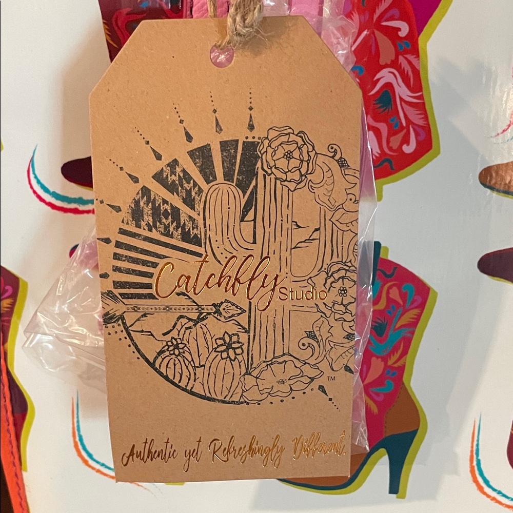 Catchfly Studios Jelly Boot Print Shoulder Bag with Pink Boot Charm - Picture 5 of 7